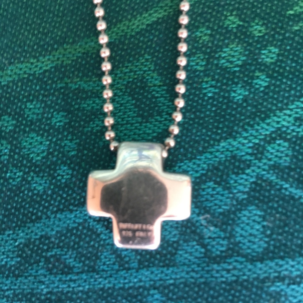 Tiffany silver cross with choker chain